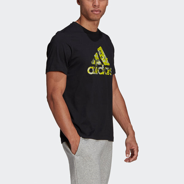 Футболка m bos brtp fll алфавит логотип круглый вырез спортивные короткий рукав Adidas, черный — фото 4