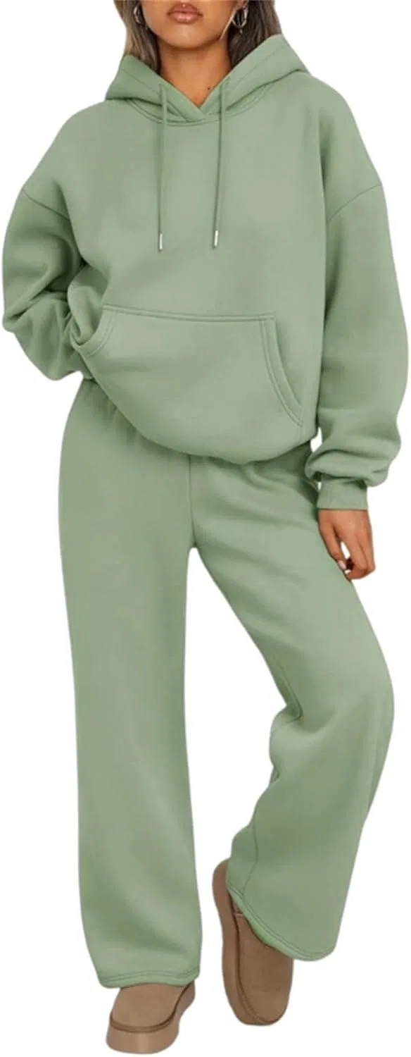 Женский спортивный костюм из флиса, Generic, зеленый
