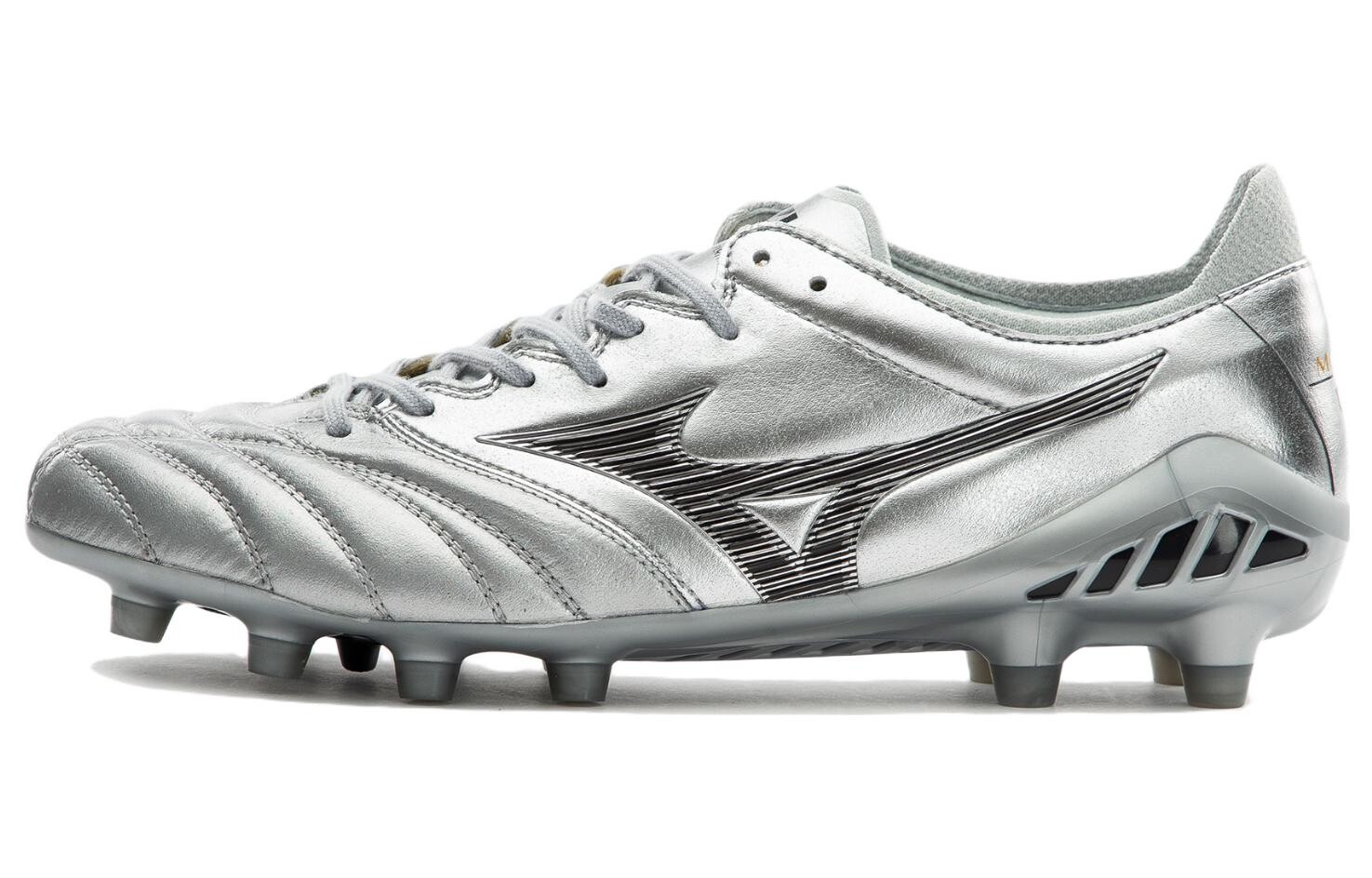 

Футбольные бутсы Morelia Neo мужские низкие серебристые Mizuno