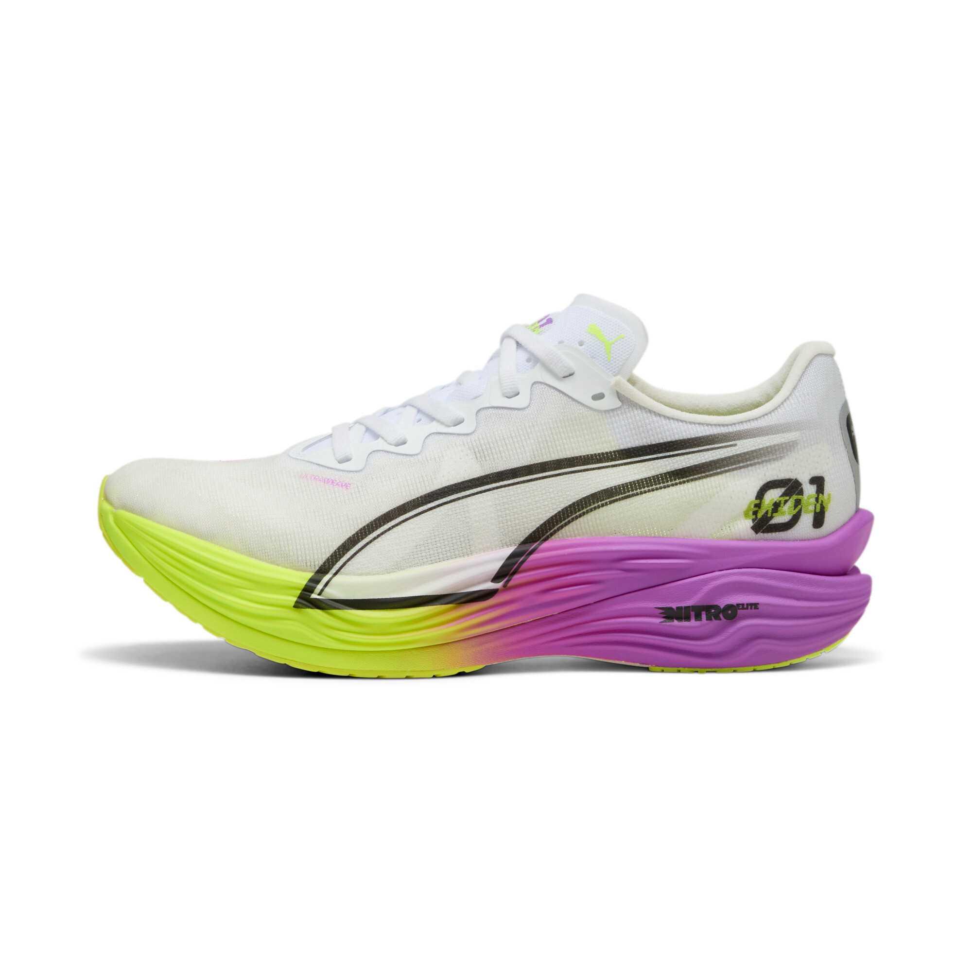 

PUMA Кроссовки для марафона Deviate NITRO Elite 3 с противоскользящей подошвой Rebound Low Top, мужские, белые, желтые