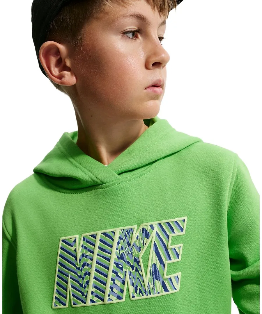 Детская флисовая толстовка с капюшоном Sportswear Club для мальчиков 4-20 лет Nike, mean зеленый — фото 3