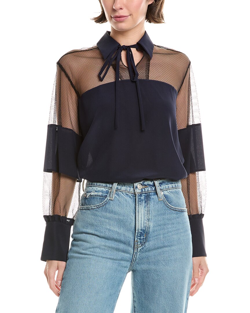 

Блузка Rebecca Taylor из сетчатого шелка, черный