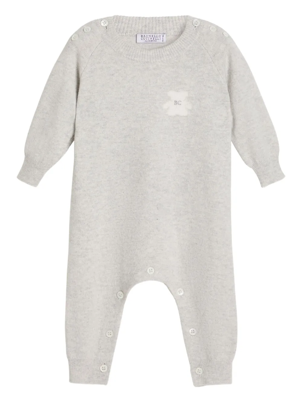

Ромпер с аппликацией Brunello Cucinelli Kids, серый