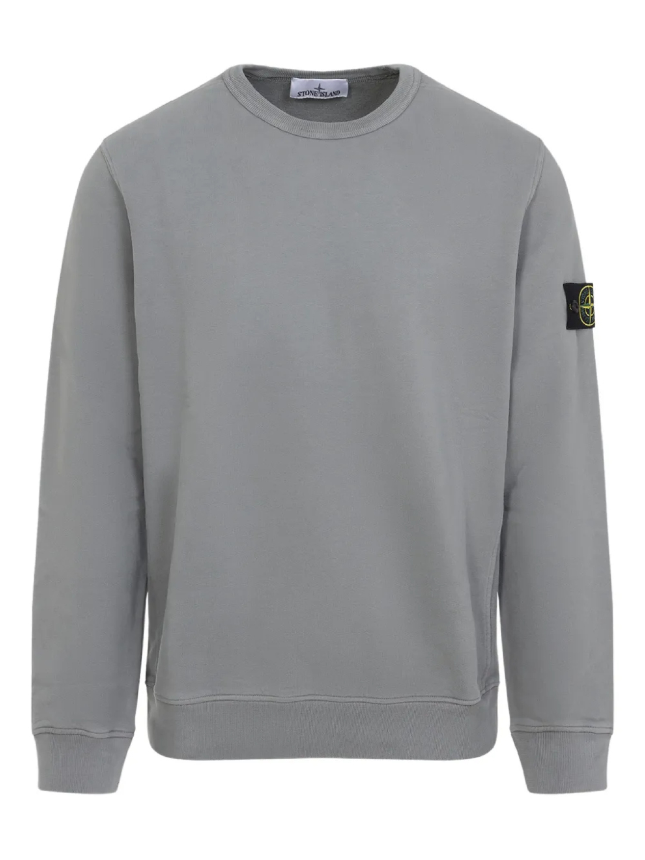 

Свитер с круглым вырезом и нашивкой-логотипом Stone Island, серый