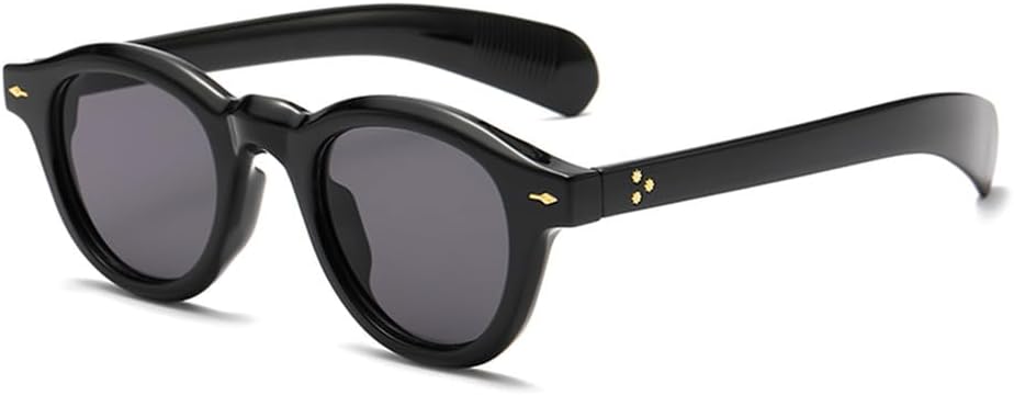 

Круглые панк-солнцезащитные очки для мужчин и женщин с защитой от УФ-излучения UV400 и заклепками, для езды на велосипеде и вождения на открытом воздухе, черные UYPTK, Black