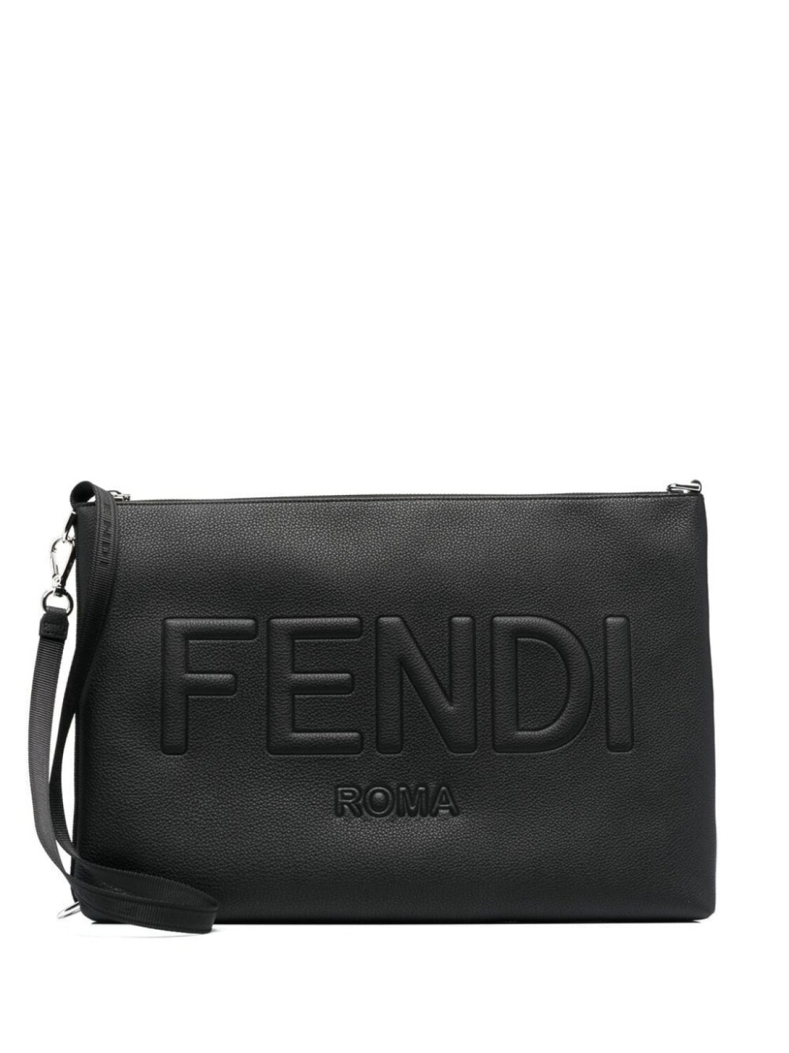 

FENDI клатч с тисненым логотипом, черный