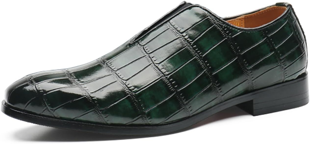 

Мужские классические туфли из искусственной кожи без шнурков, повседневные туфли для мужчин Generic, зеленый