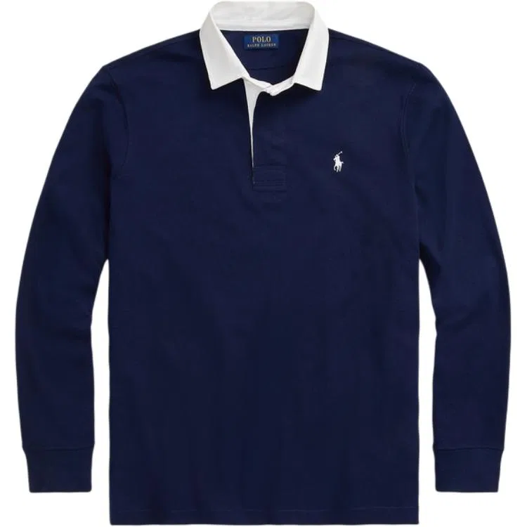 Поло с длинным рукавом Polo Ralph Lauren темно-синий
