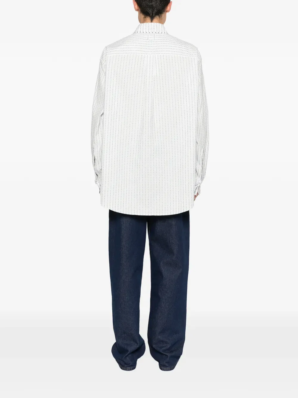 Полосатая рубашка Letro Jacquemus, белый — фото 4