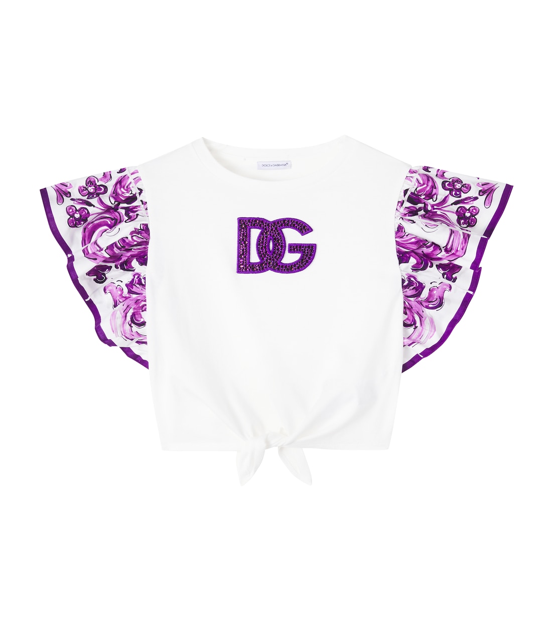 

DG Majolica хлопковая футболка с пайетками Dolce&Gabbana Kids, Maiolica 1L Viola