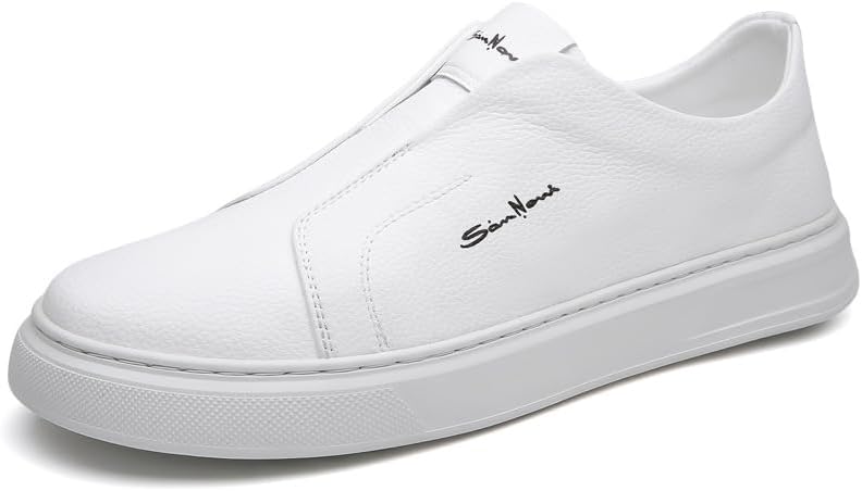 

Мужские модные кроссовки слипоны, оксфорды, прогулочные лодочные туфли, повседневные кожаные лоферы, дышащие туфли для вождения, деловые туфли Generic, белый