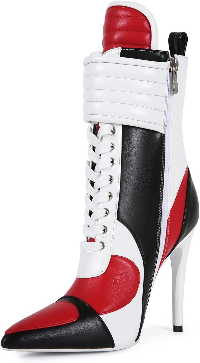 Баскетбольные ботильоны Stiletto Sport с высоким каблуком, заостренным носком, эластичной тканью, кроссовки на молнии, удобная обувь для женщин и мужчин Maiosfy, Us10 — фото 4