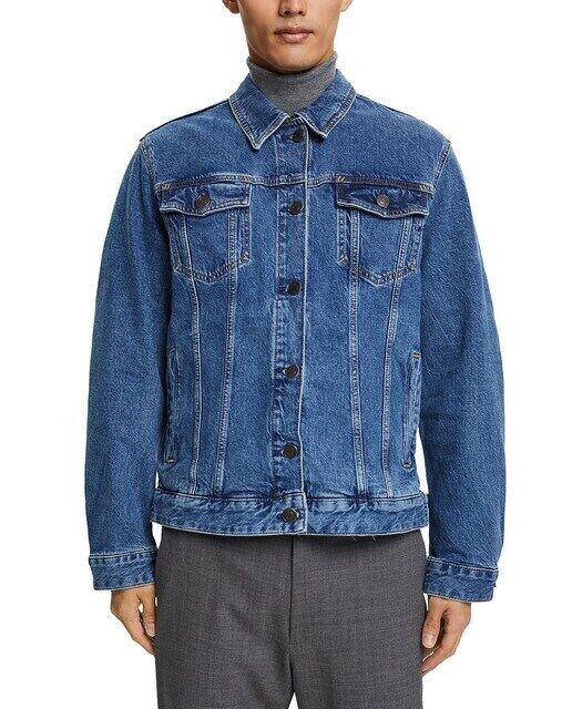 

Мужская джинсовая куртка Trucker из хлопка Esprit, синий