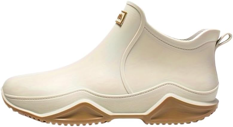 

Мужские непромокаемые резиновые сапоги Hhhchpm с противоскользящей подошвой, износостойкие ботинки для дождя до щиколотки для работы на улице и рыбалки, бежевый