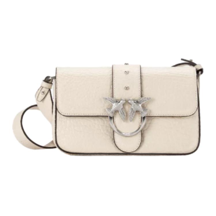 

PINKO Кожаная сумка кросс-боди Cow Leather маленькая женская white