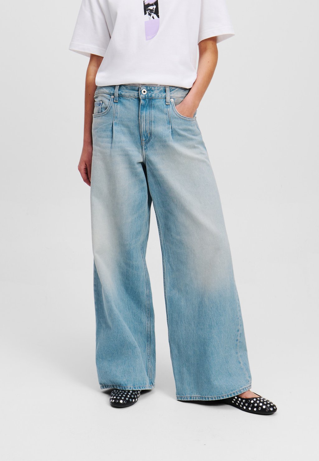 

Расклешенные джинсы WIDE LEG PLEATED Karl Lagerfeld Jeans, синий
