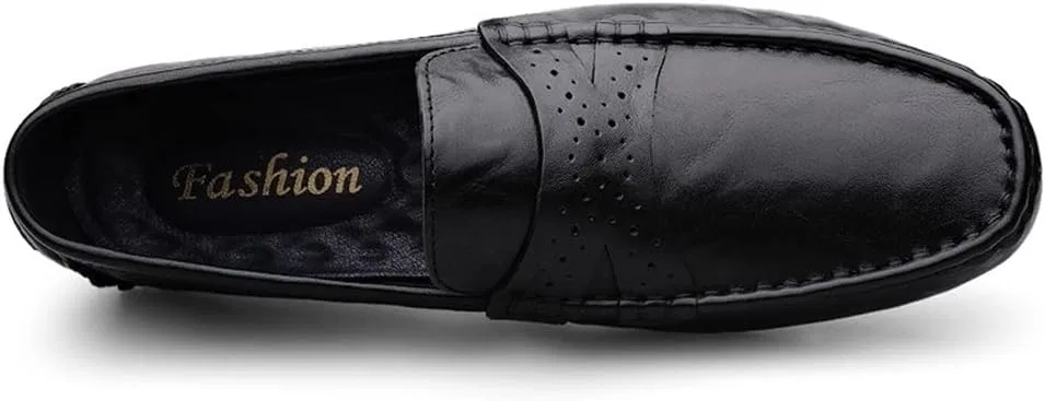 Лоферы кожаные Mens Loafers Penny Loafers, черный SayfuR — фото 4