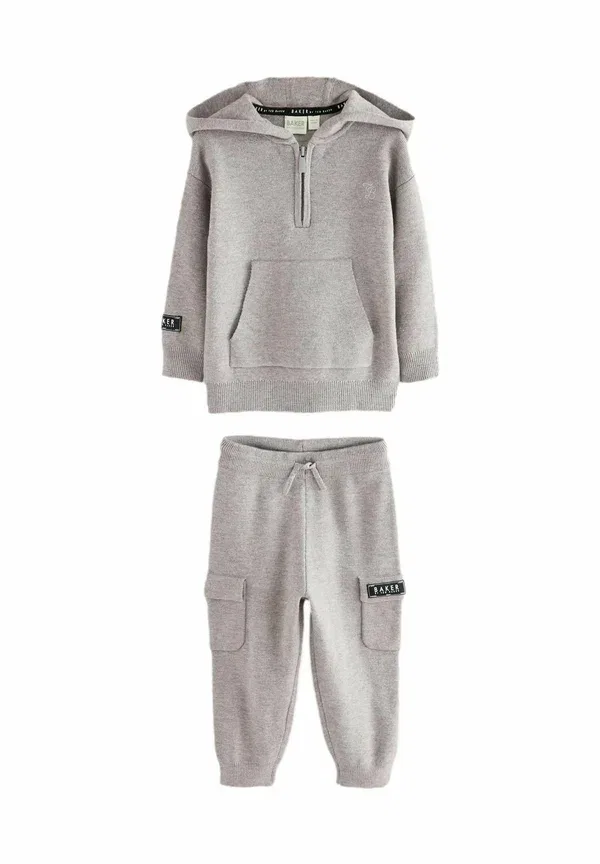 Джемпер с zip-воротником и сетом Baker By Ted Baker, серый