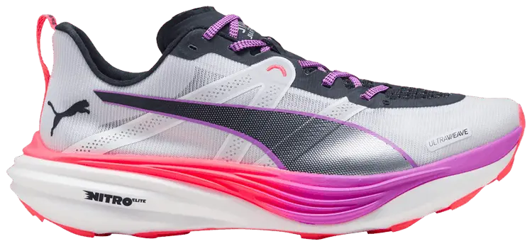 

Кроссовки Puma Deviate Nitro Elite Trail 'White Glowing Red Pure Magenta', белый