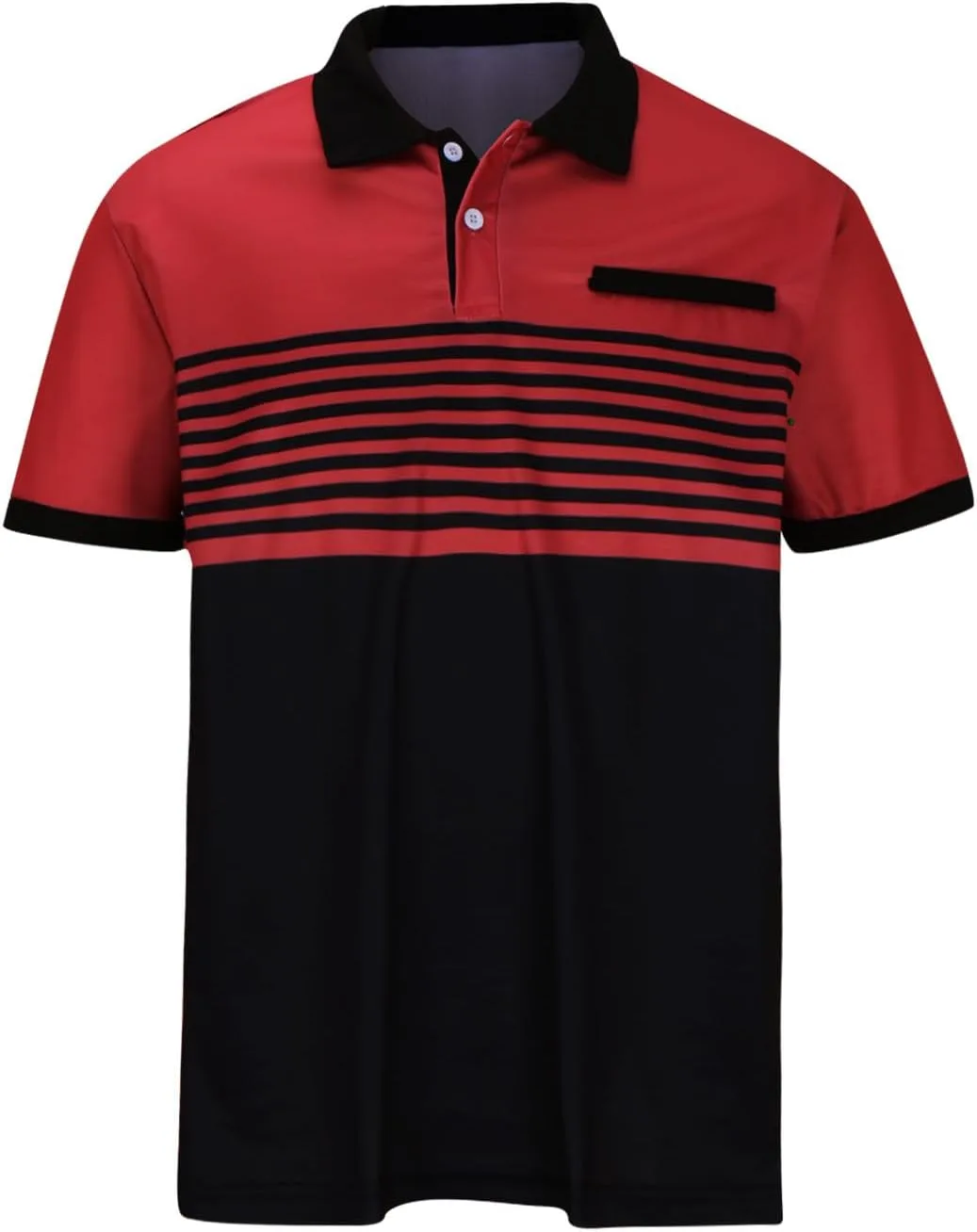 Футболка-поло для гольфа мужская легкая с коротким рукавом и V-образным вырезом — фото 3