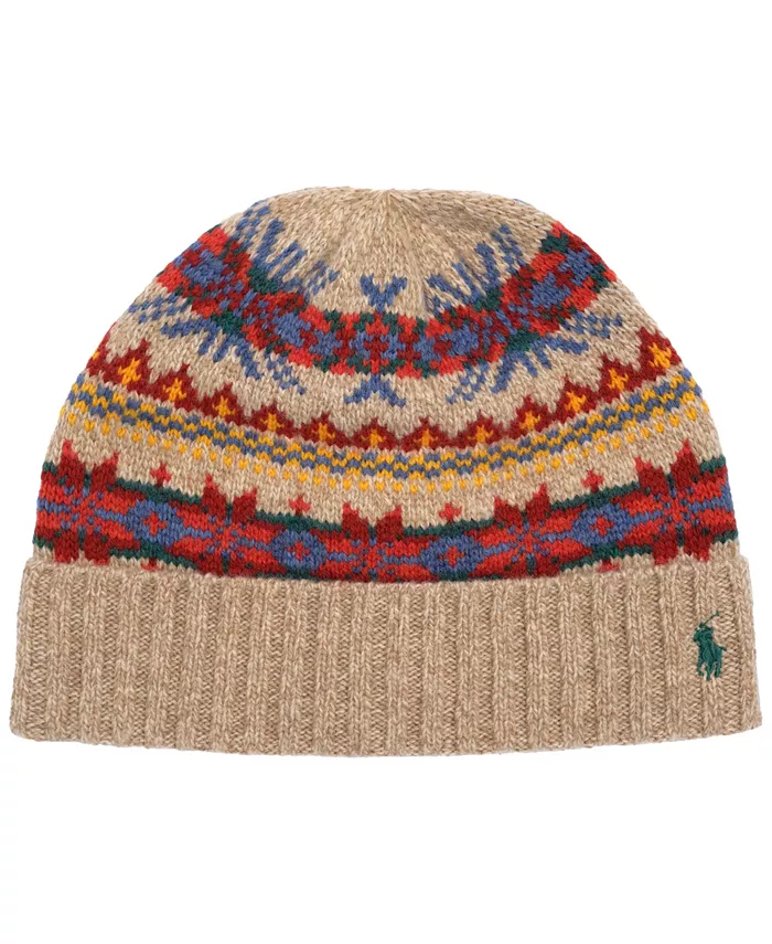

Мужская шапка Fair Isle Polo Ralph Lauren, загар/бежевый