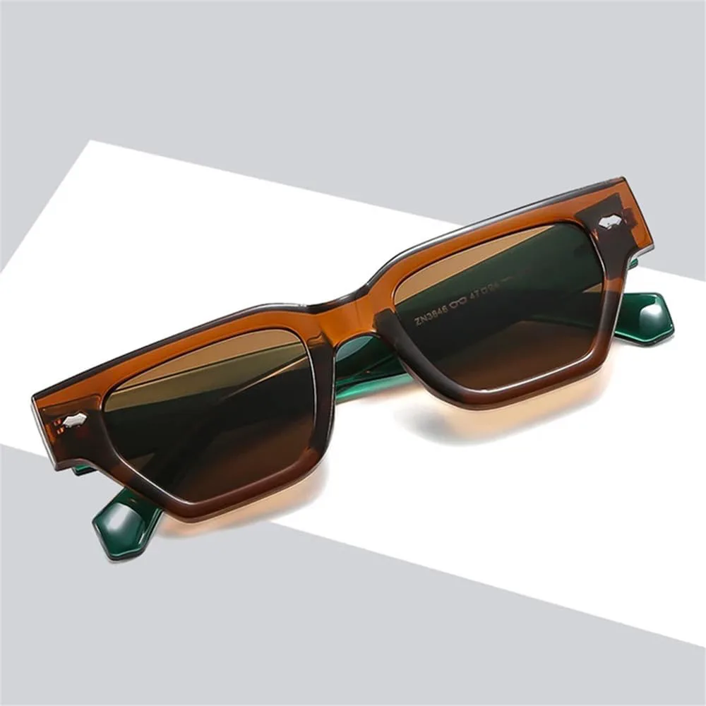 

Панк-солнцезащитные очки UV400 с градиентным покрытием и заклепками для женщин и мужчин, для занятий спортом на открытом воздухе и путешествий UYPTK, Black Blue