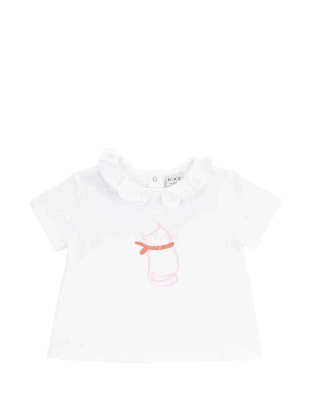 Футболка Mary Cat с оборками Knot, белый