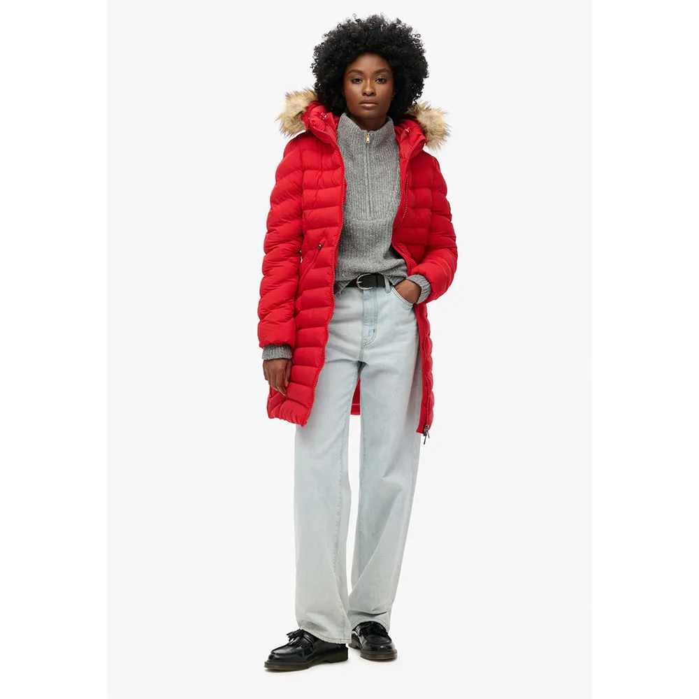 Куртка Superdry Fuji Faux Fur, красный — фото 4