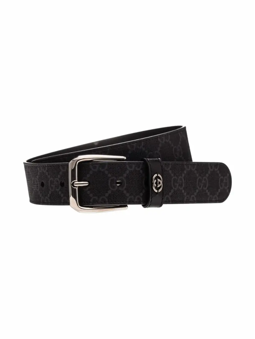 

Кожаный ремень GG Supreme Gucci, черный