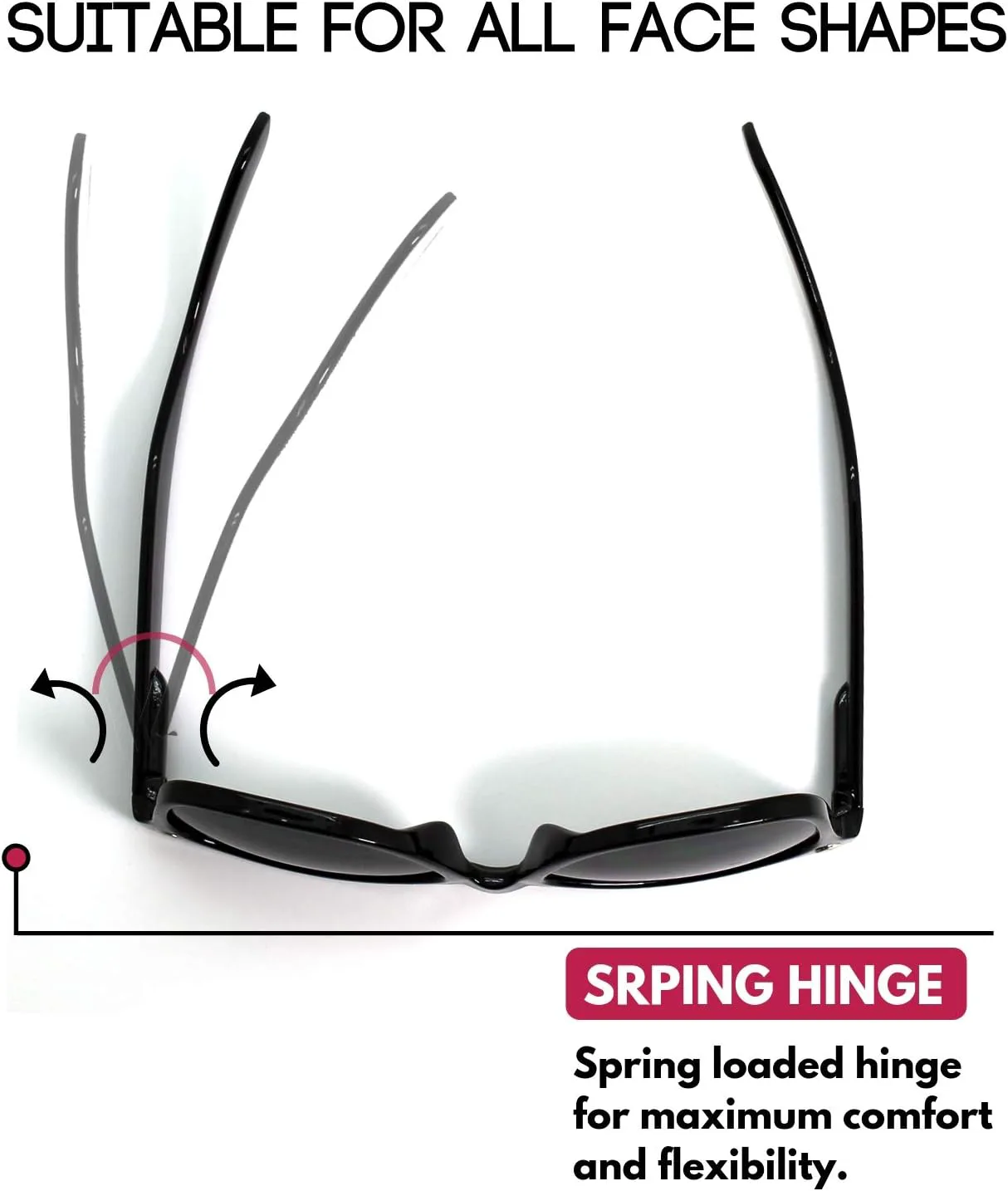 

Очки EDGEIWEAR Super XXExtra Large Spring Hinge For Retro Square Rectangular Wide Frame Sunglasses Suitable For Men&Women, Matte Black Frame / Grey Lens 152