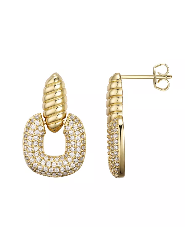 

Серьги-Подвески с кубическим цирконием в форме кушона Macy'S, gold