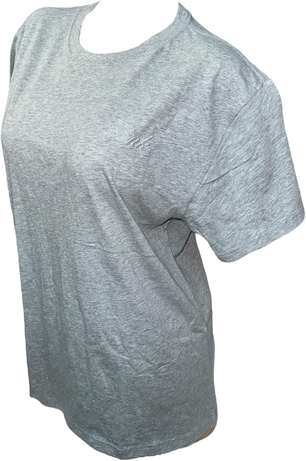 

Футболка Victoria's Secret Pink Cotton Campus, короткий рукав, оверсайз, блестки, цвет серый, Gray Bling