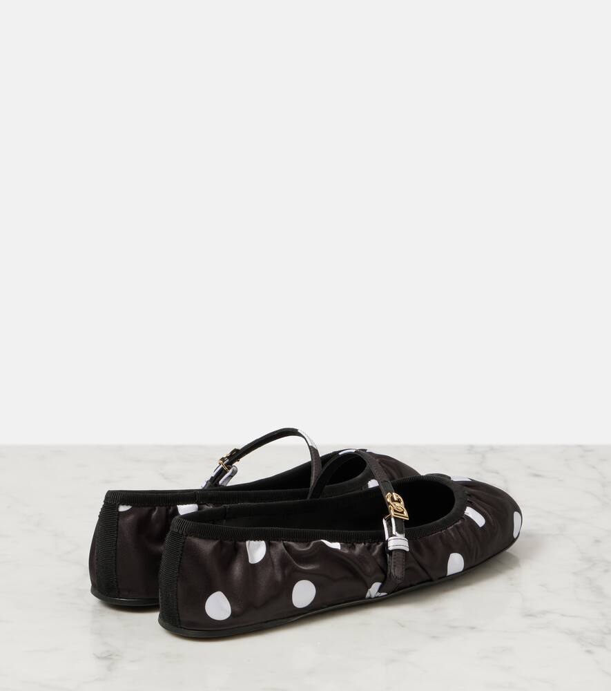 Балетки Odette из сатина в горошек Dolce&Gabbana, Pois Med 1,5 F.Nero — фото 3