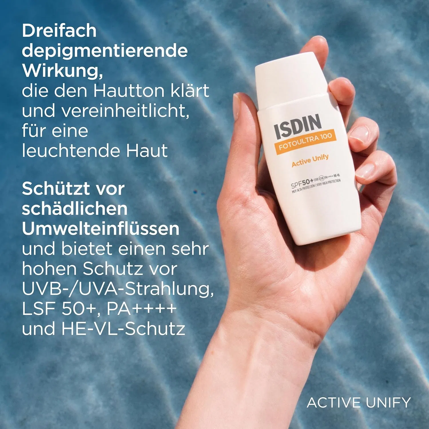 Солнцезащитный флюид для лица «Foto Ultra 100 Active Unify Fusion Fluid SPF 100» 50 мл от ISDIN Isdin — фото 4