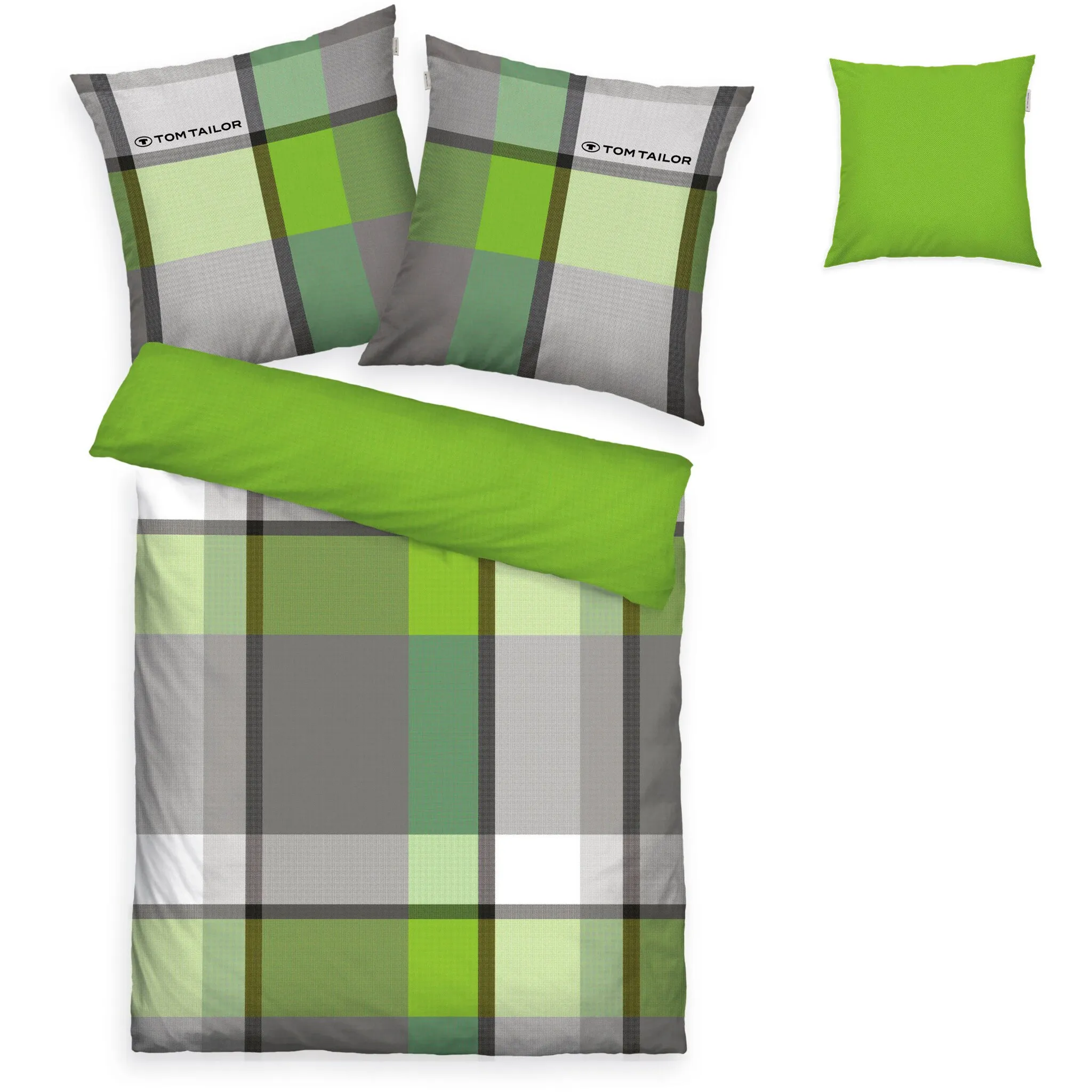 

Постельное белье Tom Tailor Home, серый / зеленый