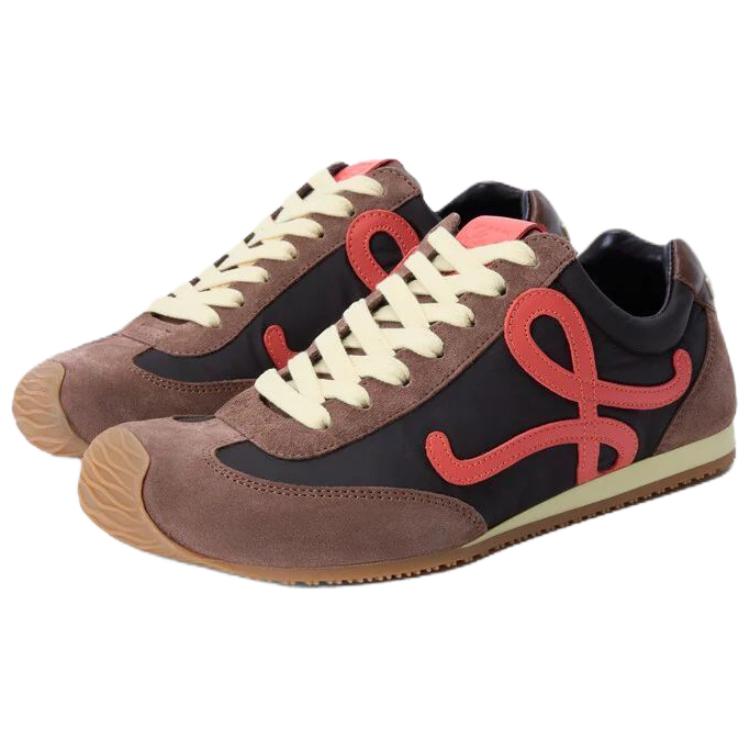 Loewe Мужские низкие повседневные кроссовки Ballet Runner 20 из коровьей кожи, высота подошвы 2 см, шоколадно-коричневый цвет — фото 4