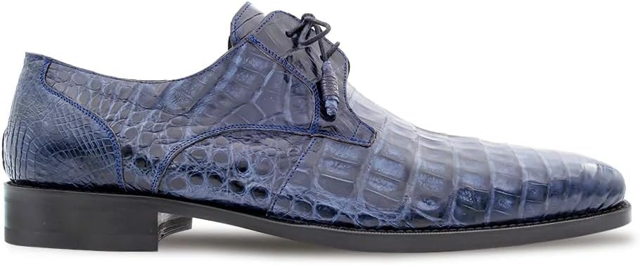 

Mezlan Anderson Crocodile Lace Up - Мужские туфли-блочеры из настоящей крокодиловой кожи с простым носком и стелькой с эффектом памяти - Ручная работа в Испании, синий