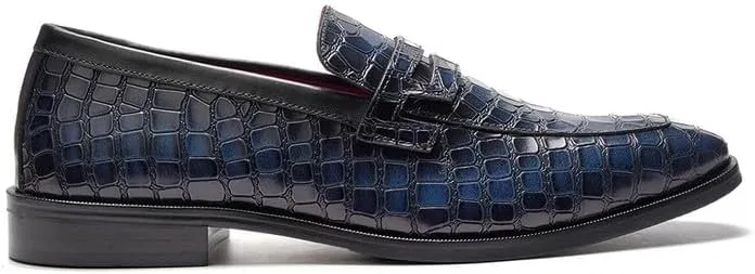 Лоферы Carlos Santana Nocturne Navy Croco Print — фото 2