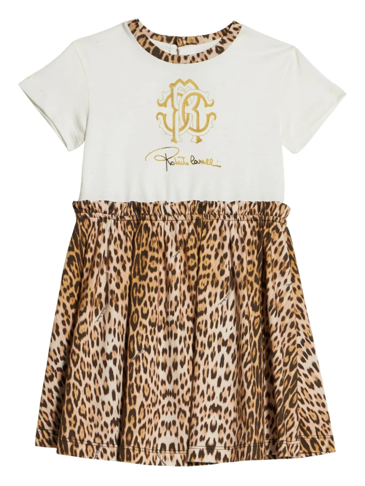 

Платье с леопардовым принтом Roberto Cavalli Junior, белый