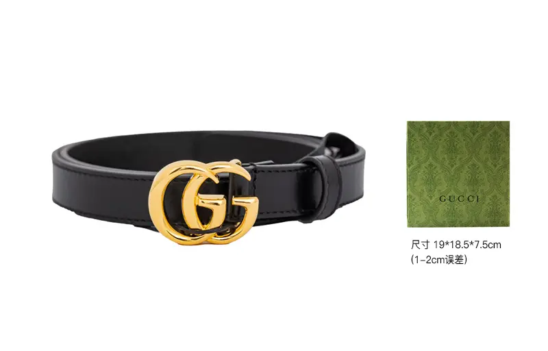 

Ремень кожаный Gucci женский, черный / золотой