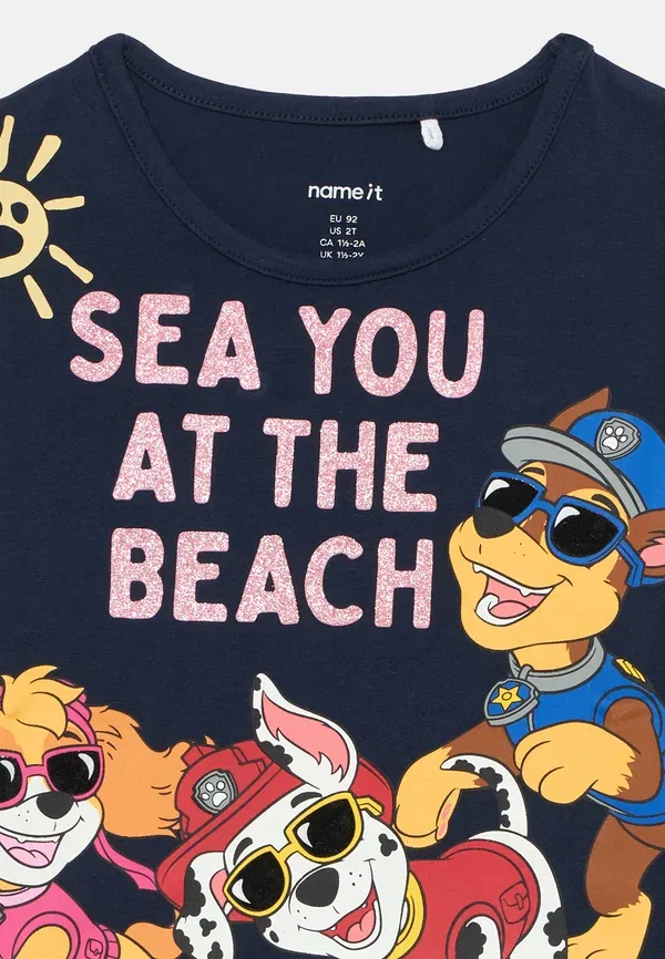 Футболка Name It Nmfmina paw ss nreg top cplg print t-shirt, темно-синий — фото 4
