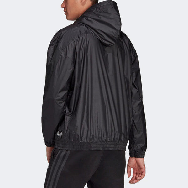 Куртка adidas M W.n.d. Jkt Pb Casual Sports Woven Hooded Jacket Black, черный — фото 4