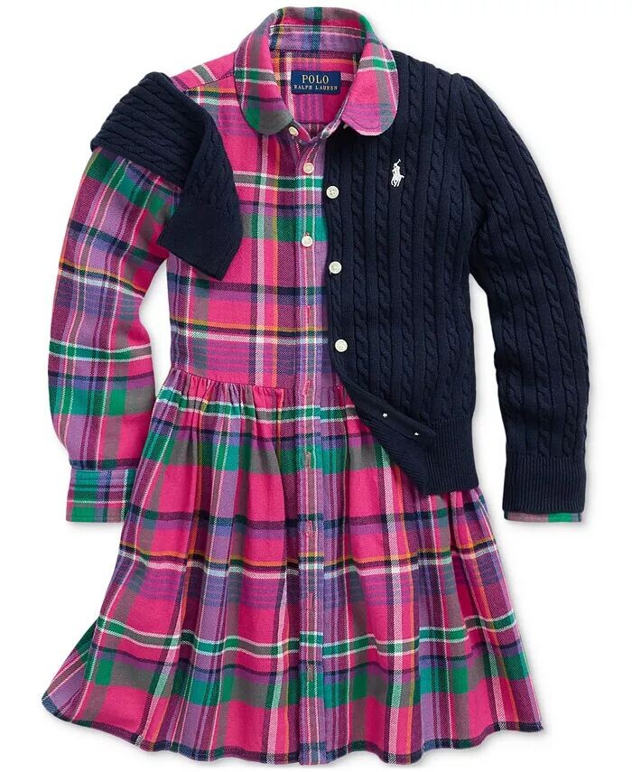 Хлопковый кардиган косой вязки для малышей и маленьких девочек Polo Ralph Lauren, белый — фото 3