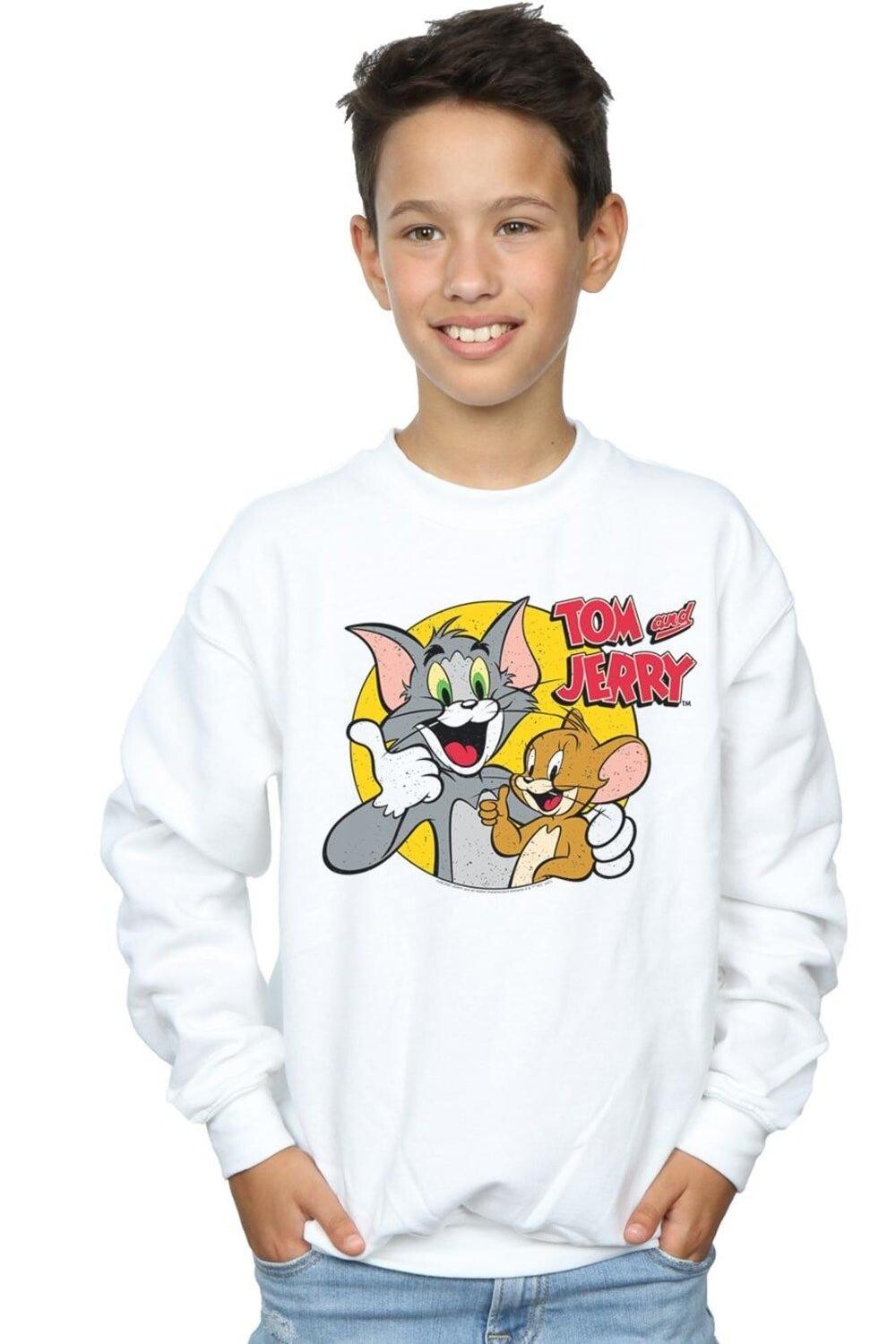 

Толстовка с большим пальцем вверх Tom & Jerry, белый