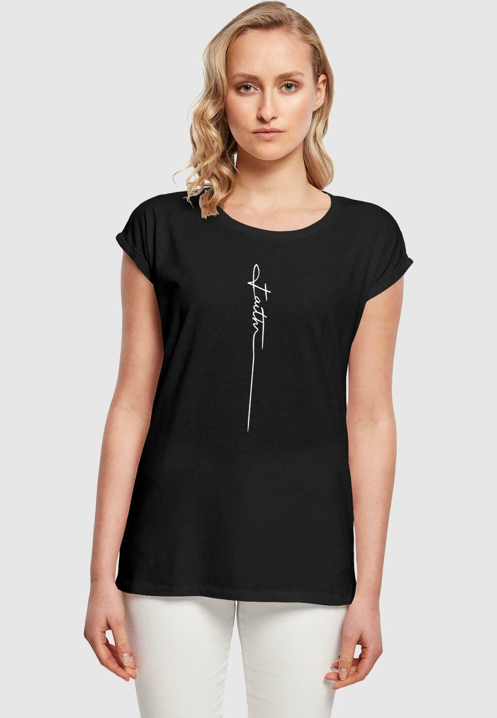 

Футболка с принтом FAITH EXTENDED SHOULDER TEE Merchcode, черный
