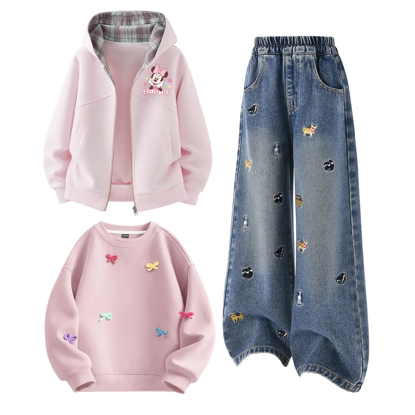 Детский спортивный комплект из 3 предметов Disney, Di Warm Flower K Cherry Blossom Pink+Solid Color Denim Blue+Solid Color Lotus Pink — фото 4