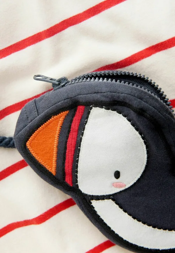 Футболка стандартного кроя с коротким рукавом и принтом в виде сумки Next, Ecru Red Stripe Puffin — фото 2