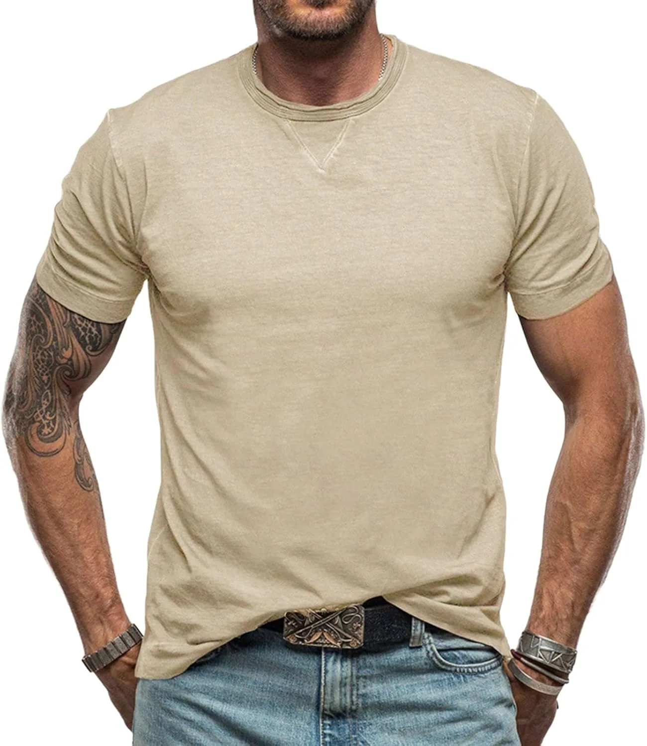 

Мужская футболка с коротким рукавом и круглым вырезом, хлопковая, для тренировок Thatrich