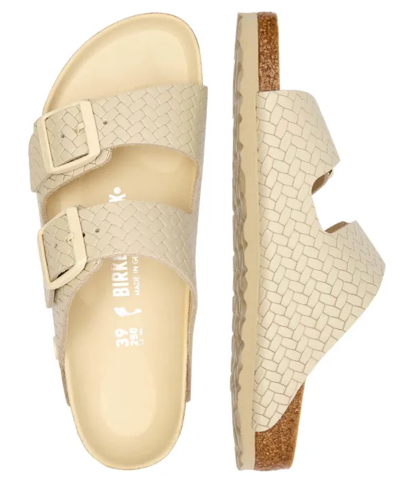 Кожаные тапочки Arizona Lena Narrow fit Birkenstock, бежевый — фото 4