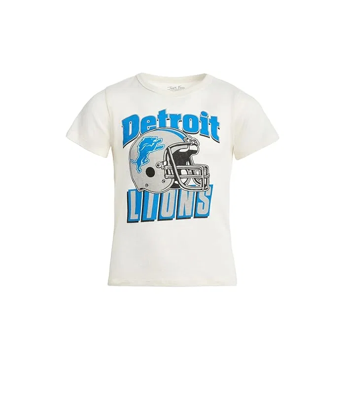 Футболка с принтом NFL Detroit Lions Helmet Junk Food Clothing Kids, Vintage White